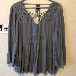 American eagle lavender bohemian criss-cross top